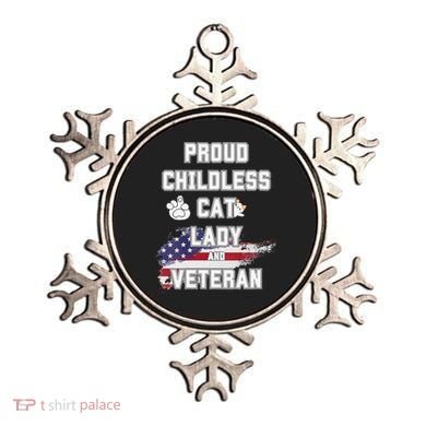 Proud Childless Cat Lady And Veteran Ornament