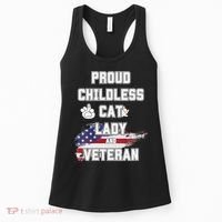 Proud Childless Cat Lady And Veteran Women's Tank Top thumb 0