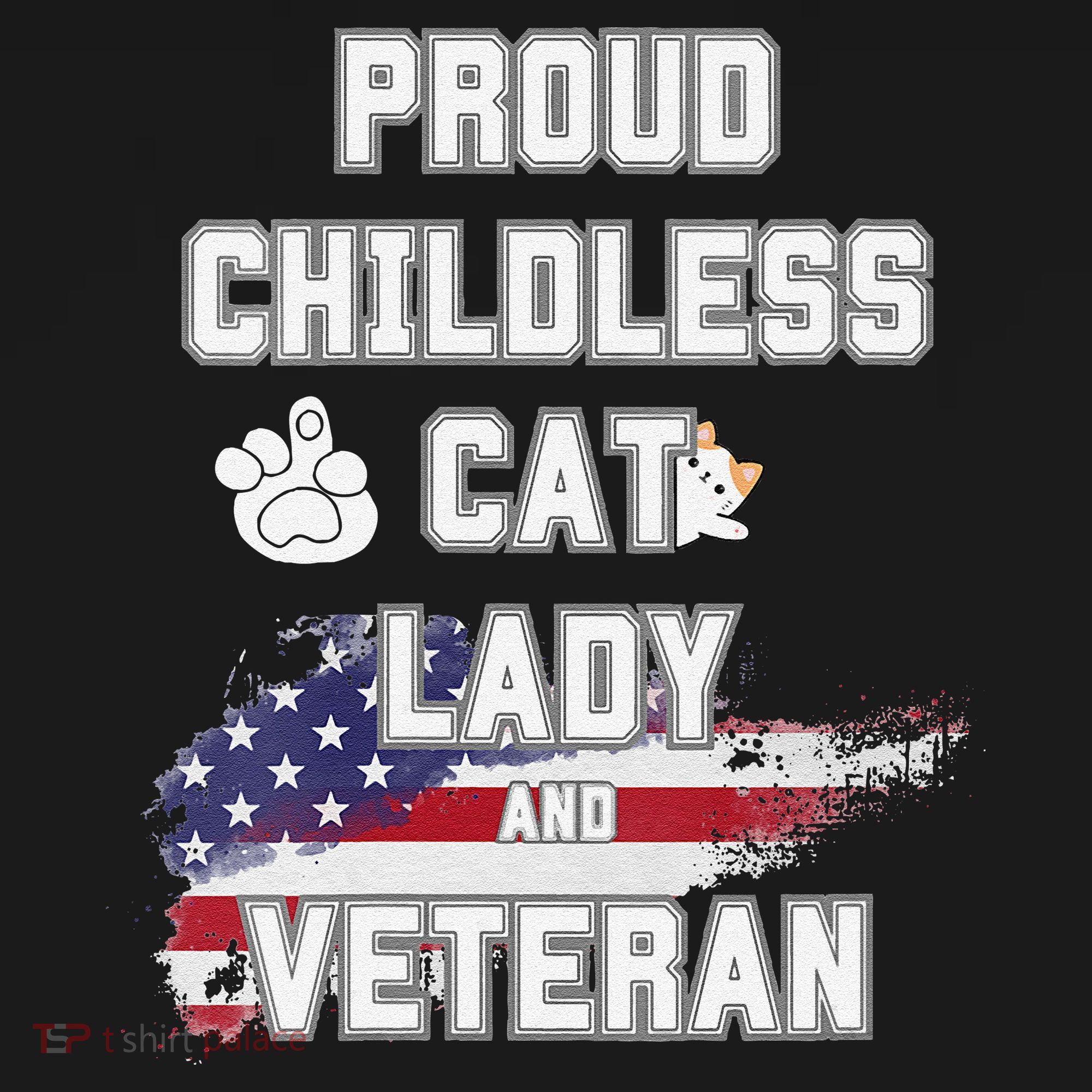 Proud Childless Cat Lady And Veteran Toddler Hoodie