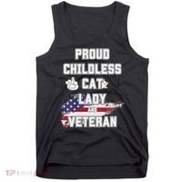 Proud Childless Cat Lady And Veteran Tank Top thumb 0