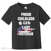 Proud Childless Cat Lady And Veteran Toddler T-Shirt thumb 0