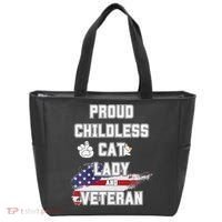 Proud Childless Cat Lady And Veteran Tote Bag thumb 0