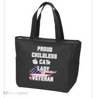Proud Childless Cat Lady And Veteran Tote Bag thumb 3