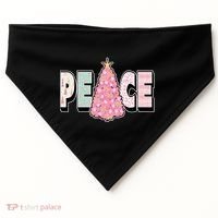 Peace Christmas Cute Holiday Gift USA-Made Doggie Bandana thumb 0