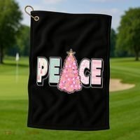Peace Christmas Cute Holiday Gift Golf Towel thumb 1