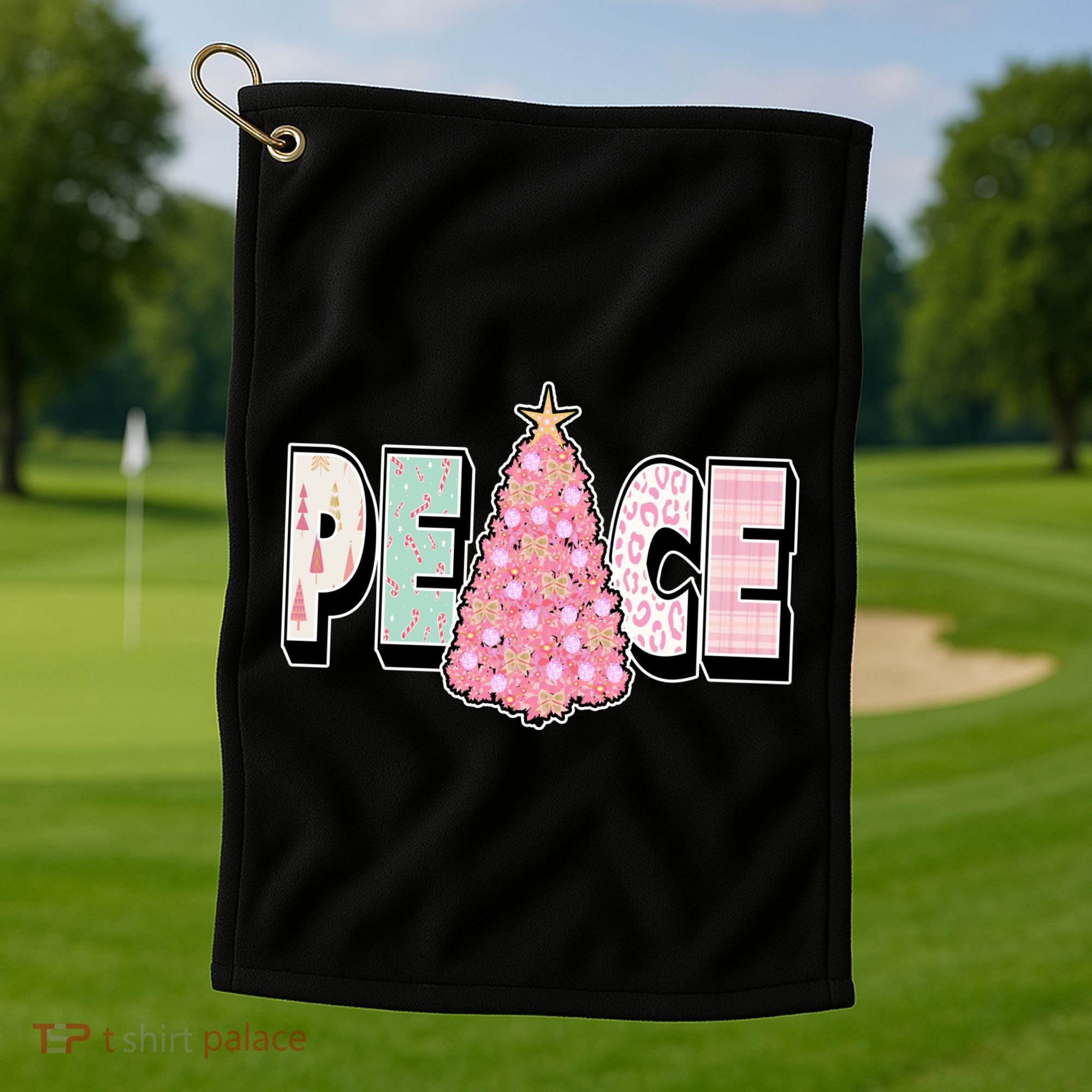 Peace Christmas Cute Holiday Gift Golf Towel