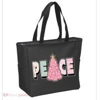 Peace Christmas Cute Holiday Gift Tote Bag thumb 2