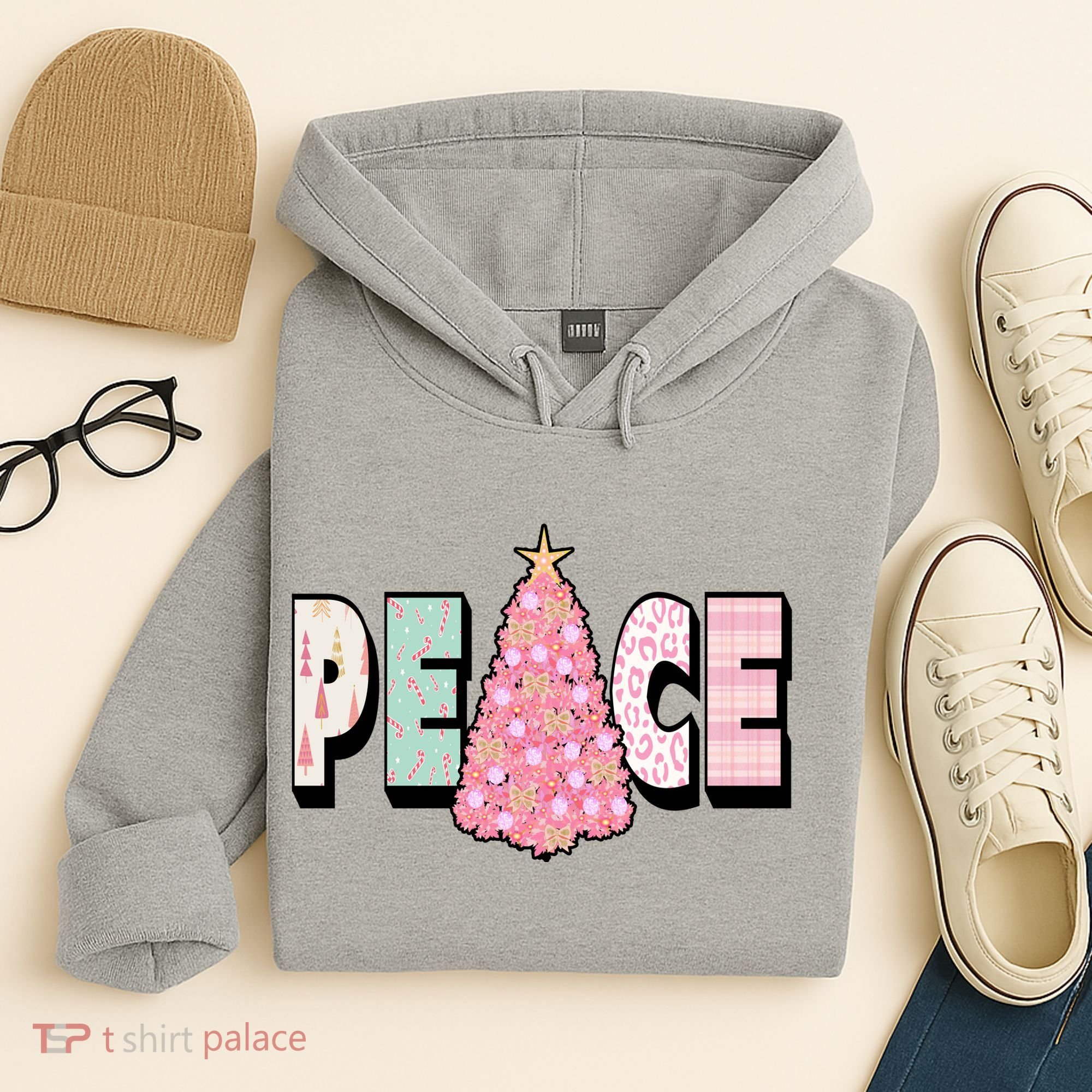 Peace Christmas Cute Holiday Gift Hoodie