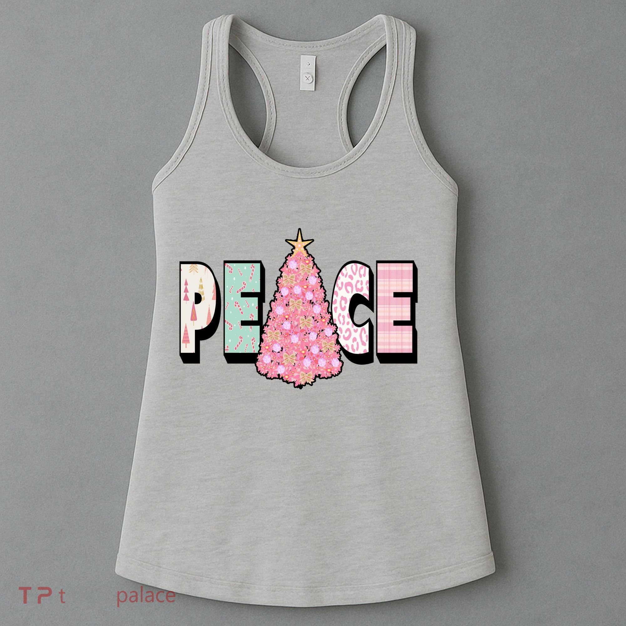 Peace Christmas Cute Holiday Gift Women's Tank Top