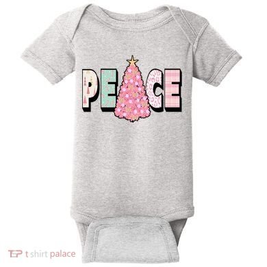 Peace Christmas Cute Holiday Gift Baby Bodysuit