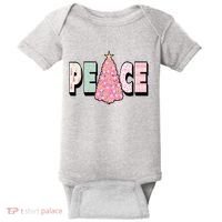 Peace Christmas Cute Holiday Gift Baby Bodysuit thumb 0