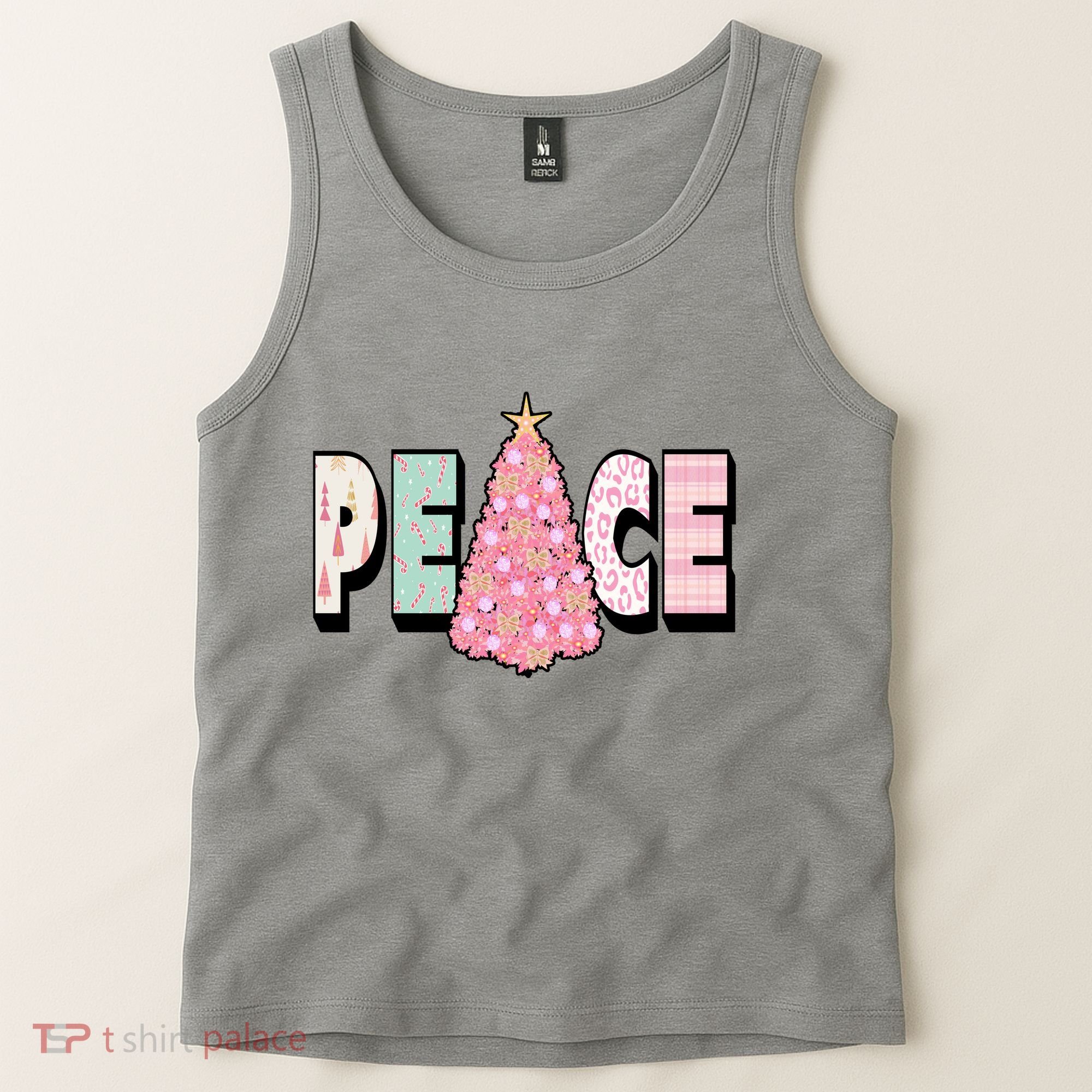 Peace Christmas Cute Holiday Gift Tank Top