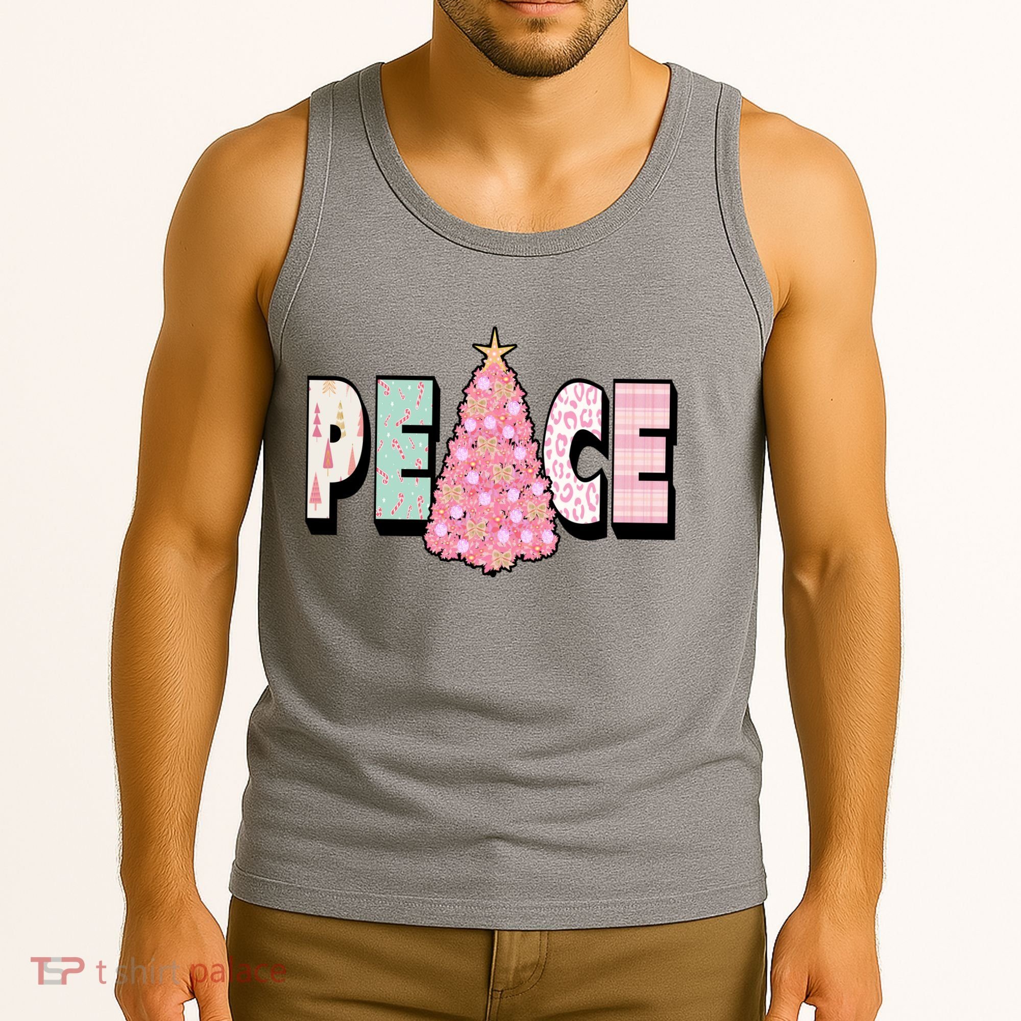 Peace Christmas Cute Holiday Gift Tank Top