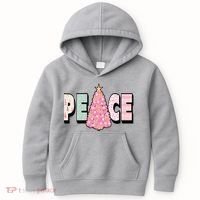 Peace Christmas Cute Holiday Gift Kids Hoodie thumb 0