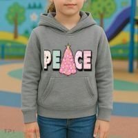Peace Christmas Cute Holiday Gift Kids Hoodie thumb 3