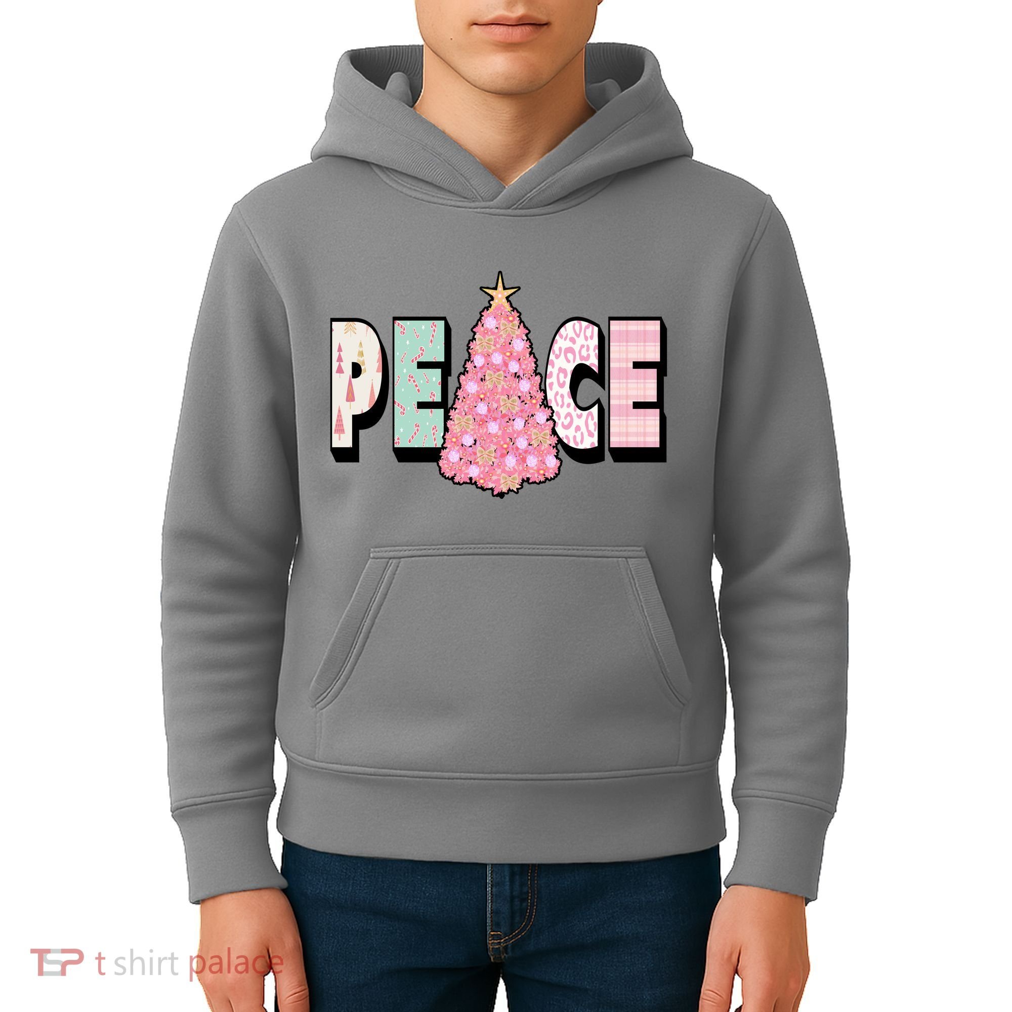 Peace Christmas Cute Holiday Gift Kids Hoodie