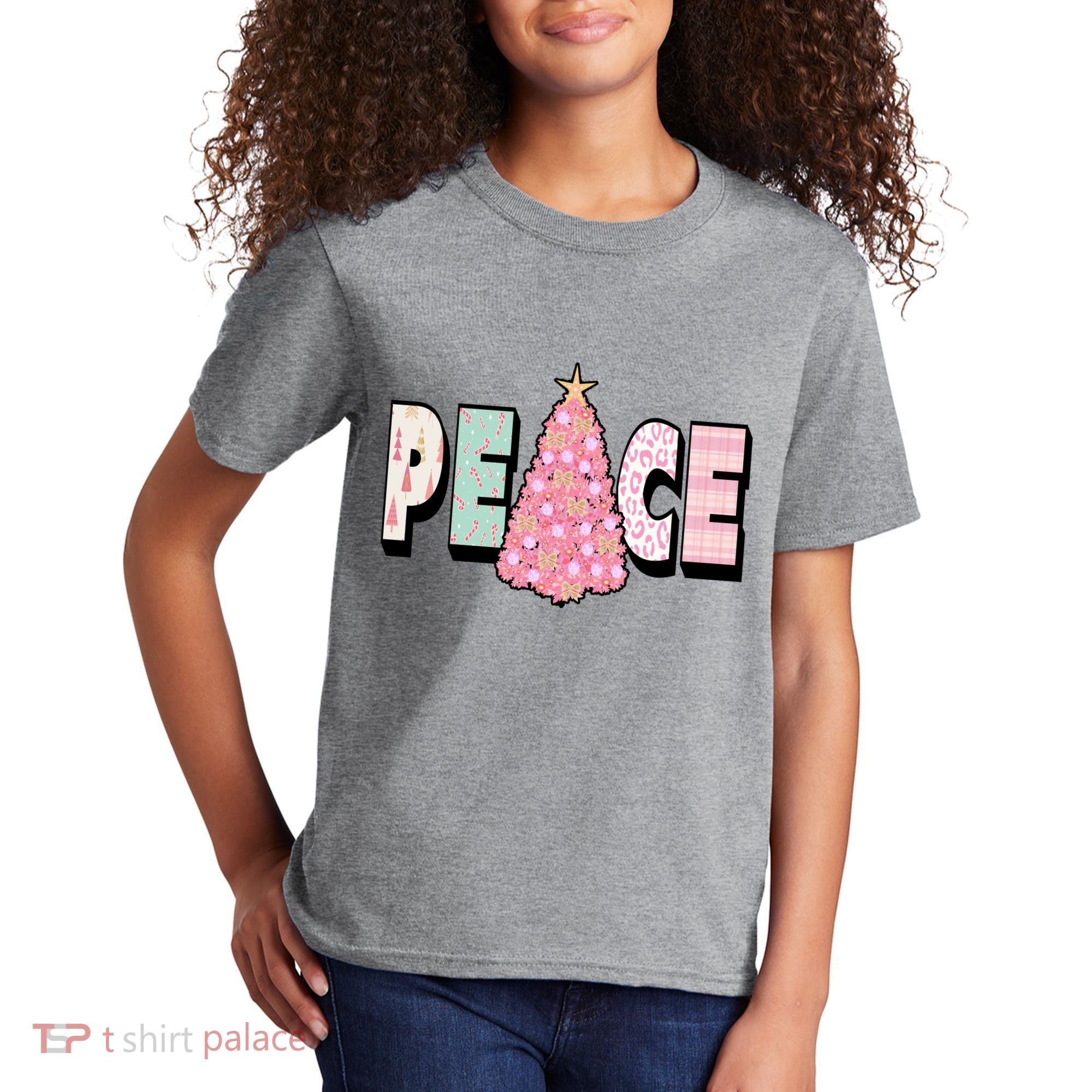 Peace Christmas Cute Holiday Gift Kids T-Shirt