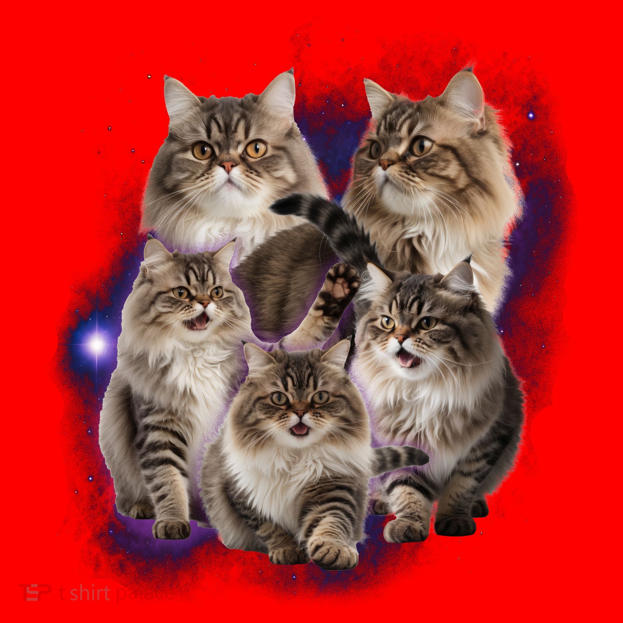 Persian Cats Collage Santa Hat