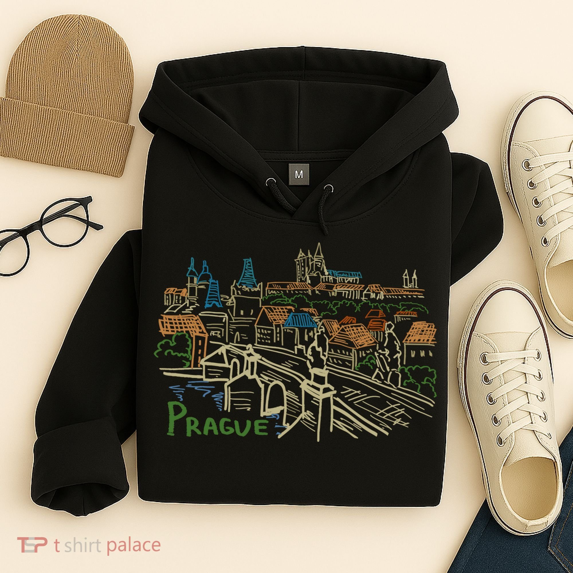 Prague City Charles Bridge Hoodie