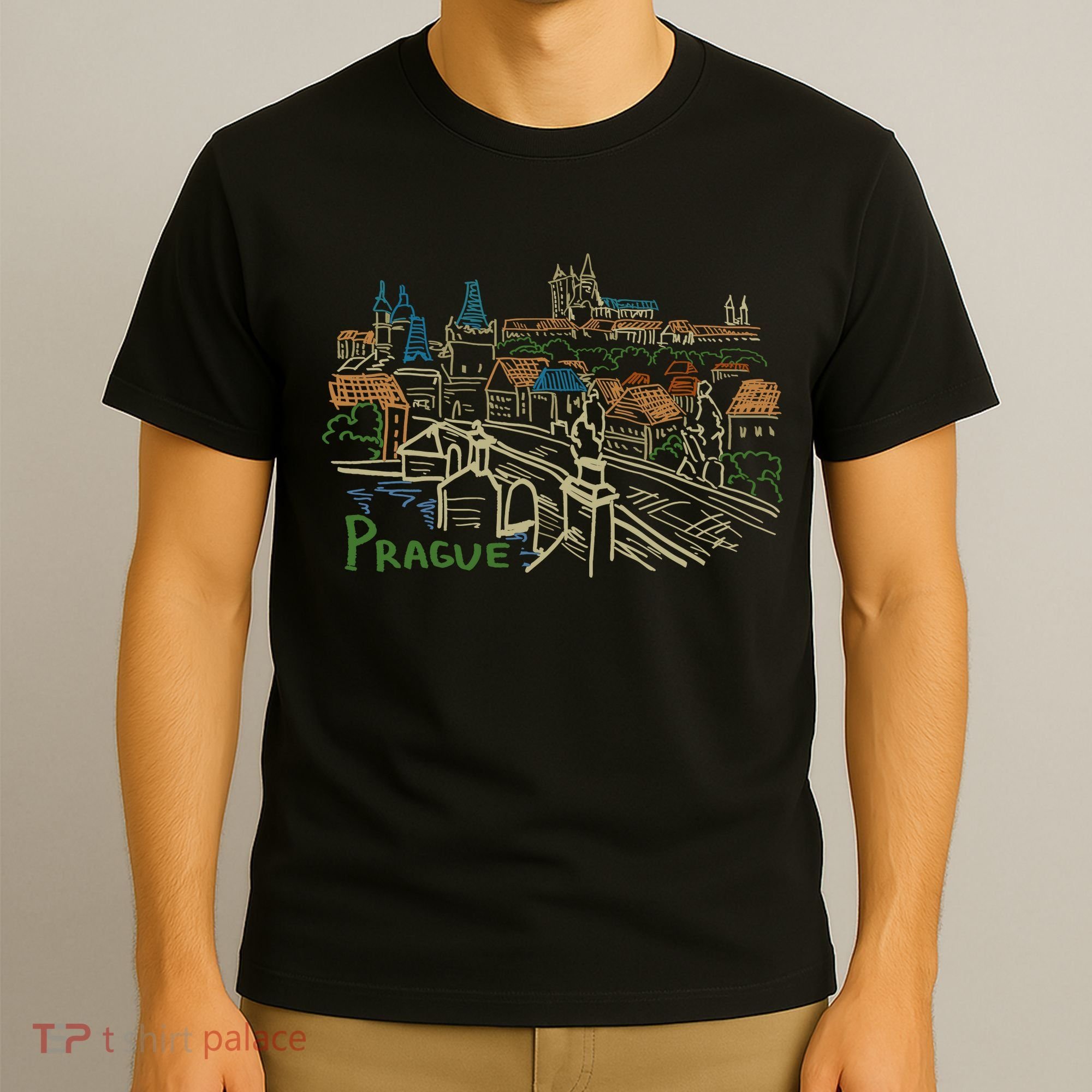Prague City Charles Bridge T-Shirt