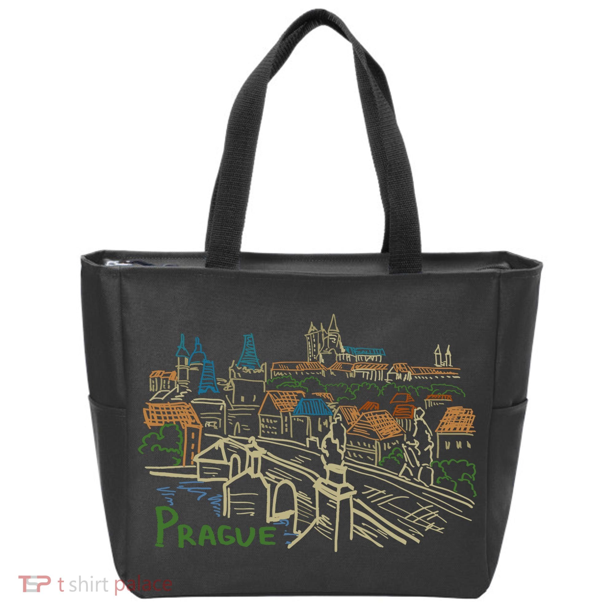 Prague City Charles Bridge Tote Bag