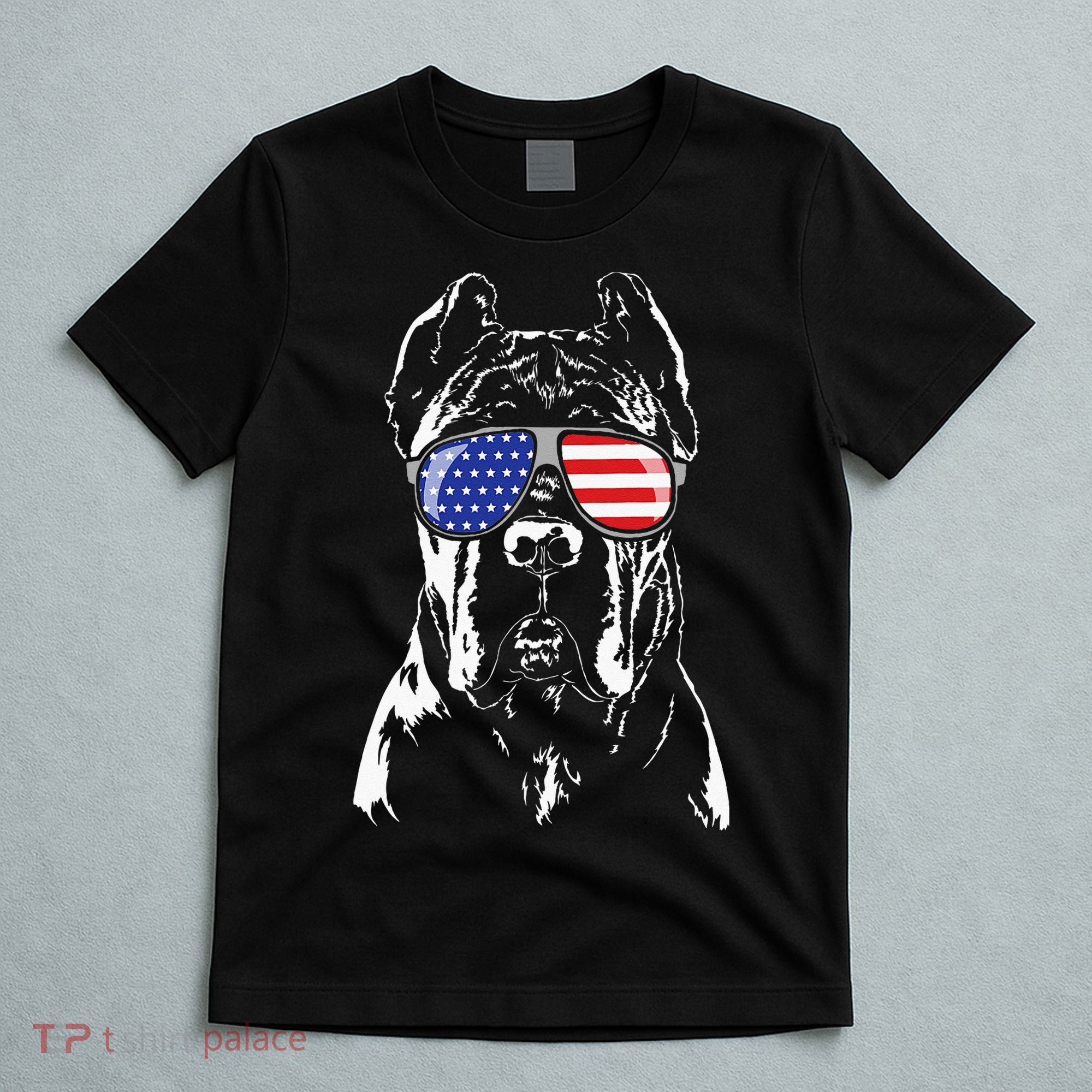 Proud Cane Corso American Flag Sunglasses Patriotic Dog T-Shirt