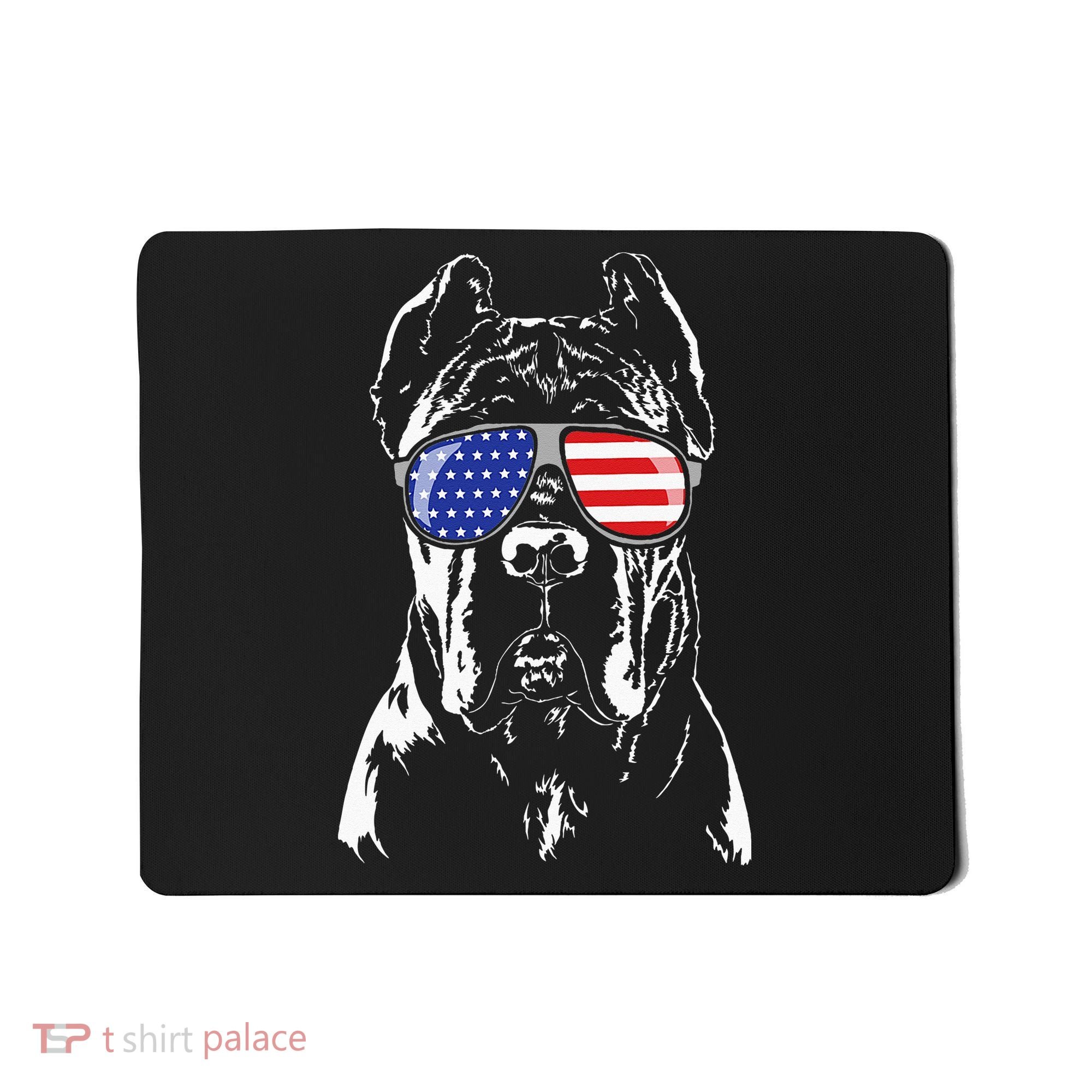 Proud Cane Corso American Flag Sunglasses Patriotic Dog Mousepad