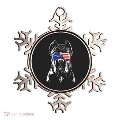 Proud Cane Corso American Flag Sunglasses Patriotic Dog Ornament