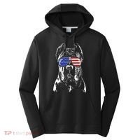 Proud Cane Corso American Flag Sunglasses Patriotic Dog Performance Fleece Hoodie thumb 0