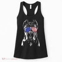 Proud Cane Corso American Flag Sunglasses Patriotic Dog Women's Tank Top thumb 0