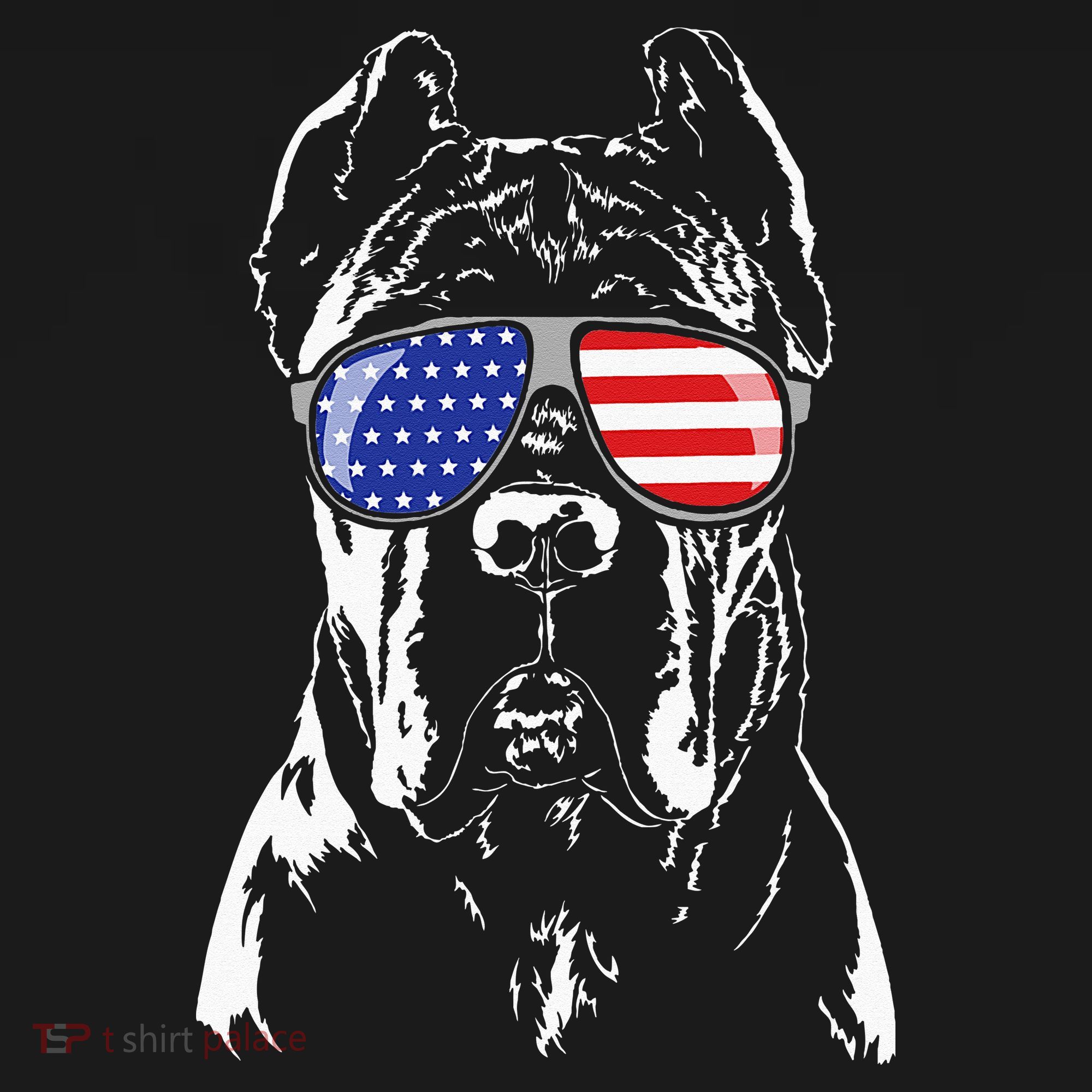 Proud Cane Corso American Flag Sunglasses Patriotic Dog Women's Tank Top