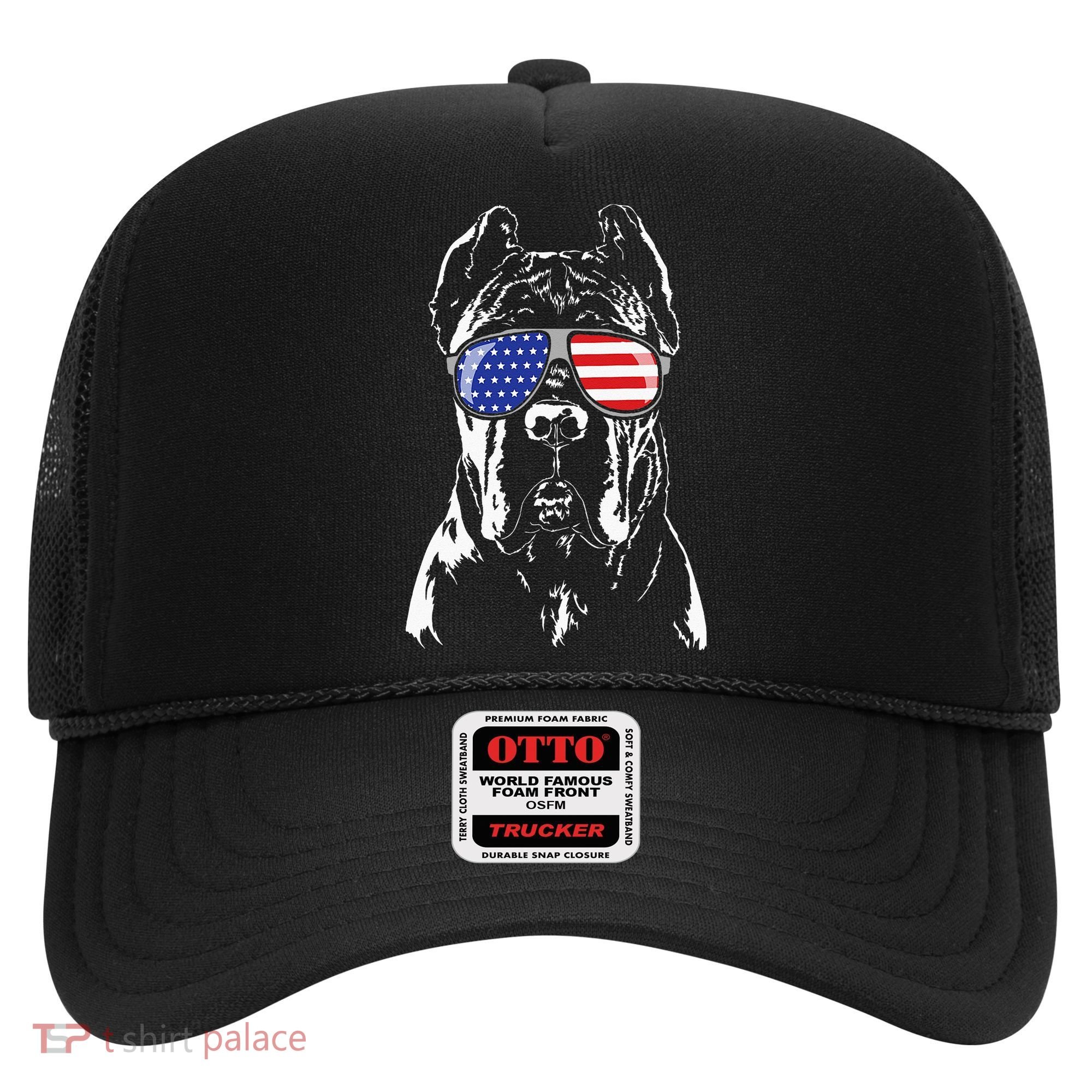 Proud Cane Corso American Flag Sunglasses Patriotic Dog Hat
