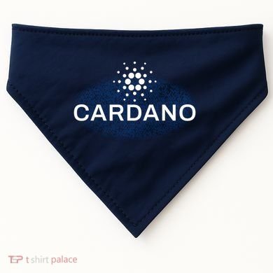 Pixel Cardano Cryptocurrency Logo USA-Made Doggie Bandana