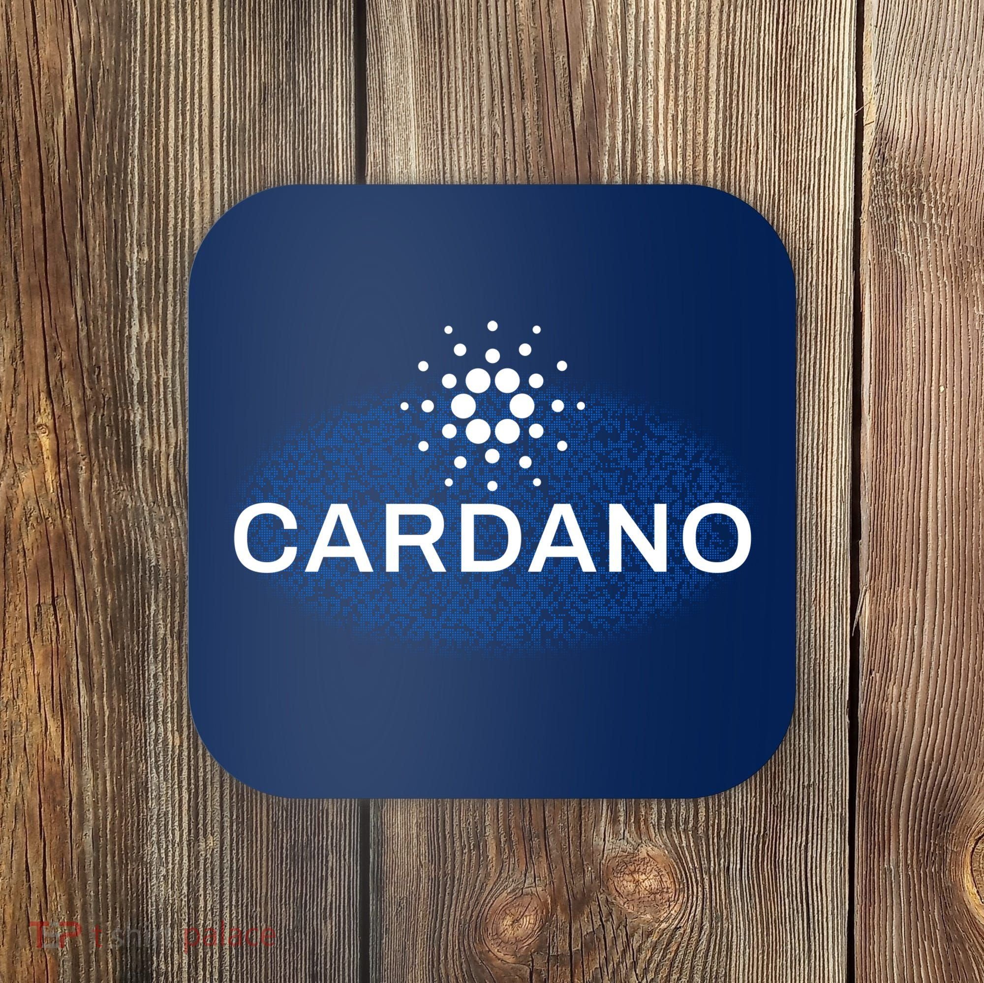 Pixel Cardano Cryptocurrency Logo Coaster
