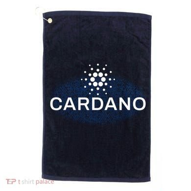 Pixel Cardano Cryptocurrency Logo Golf Towel