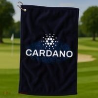 Pixel Cardano Cryptocurrency Logo Golf Towel thumb 1