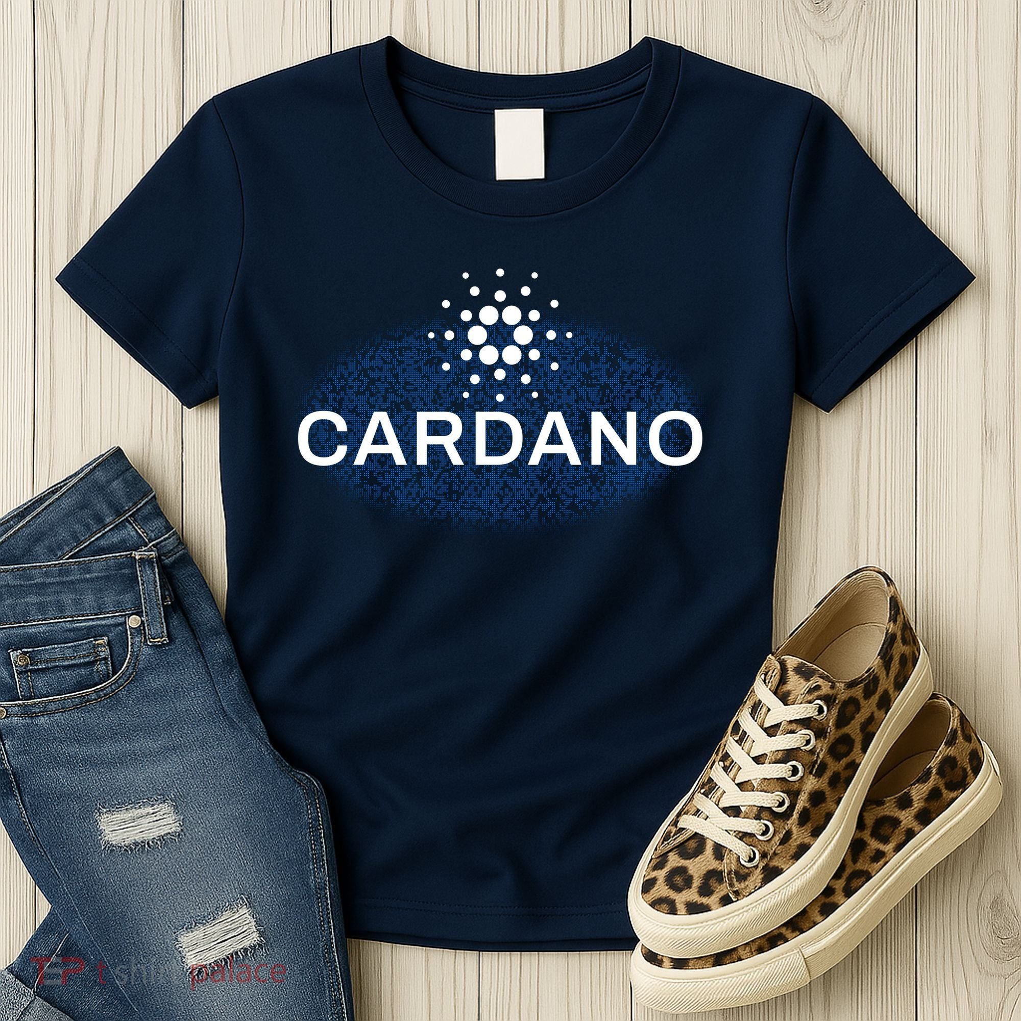 Pixel Cardano Cryptocurrency Logo Women's T-Shirt