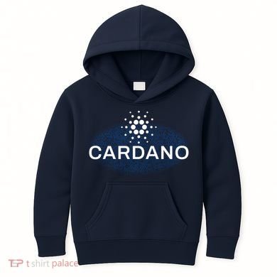 Pixel Cardano Cryptocurrency Logo Kids Hoodie