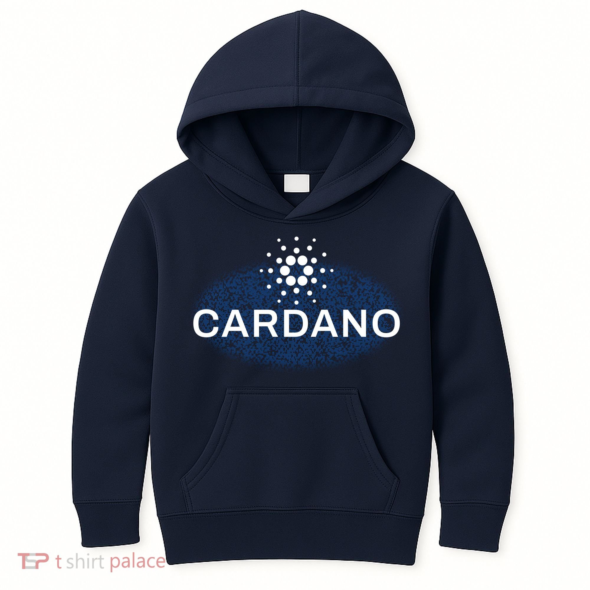 Pixel Cardano Cryptocurrency Logo Kids Hoodie