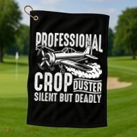 Professional Crop Duster Funny Silent But Deadly Golf Towel thumb 1