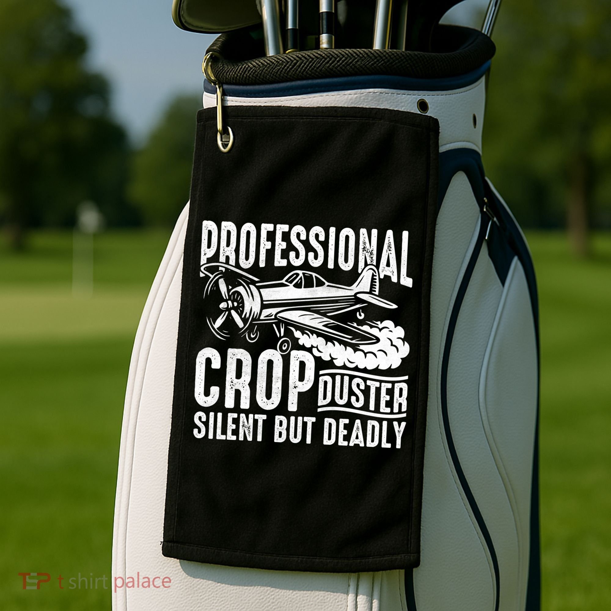 Professional Crop Duster Funny Silent But Deadly Golf Towel
