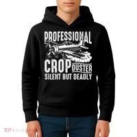 Professional Crop Duster Funny Silent But Deadly Kids Hoodie thumb 4
