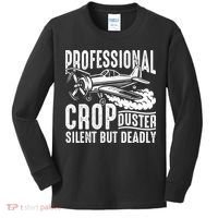 Professional Crop Duster Funny Silent But Deadly Kids Long Sleeve Shirt thumb 0