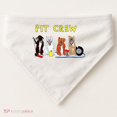 Pit Crew Dogs Funny For Women USA-Made Doggie Bandana