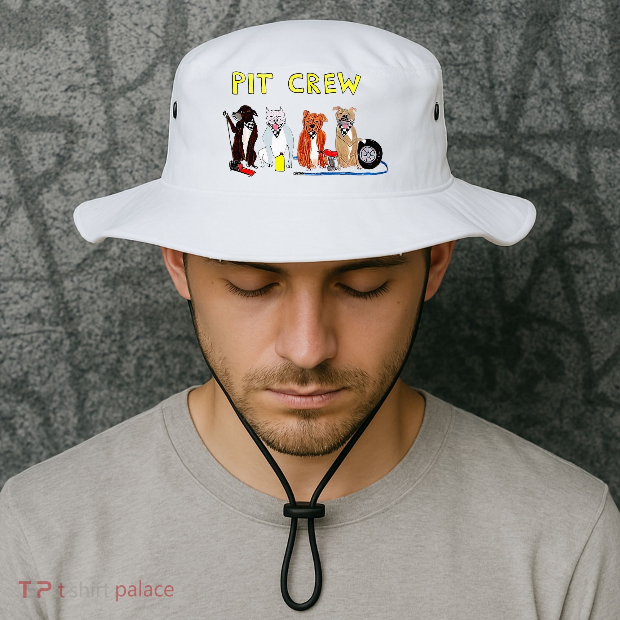 Pit Crew Dogs Funny For Women Bucket Hat