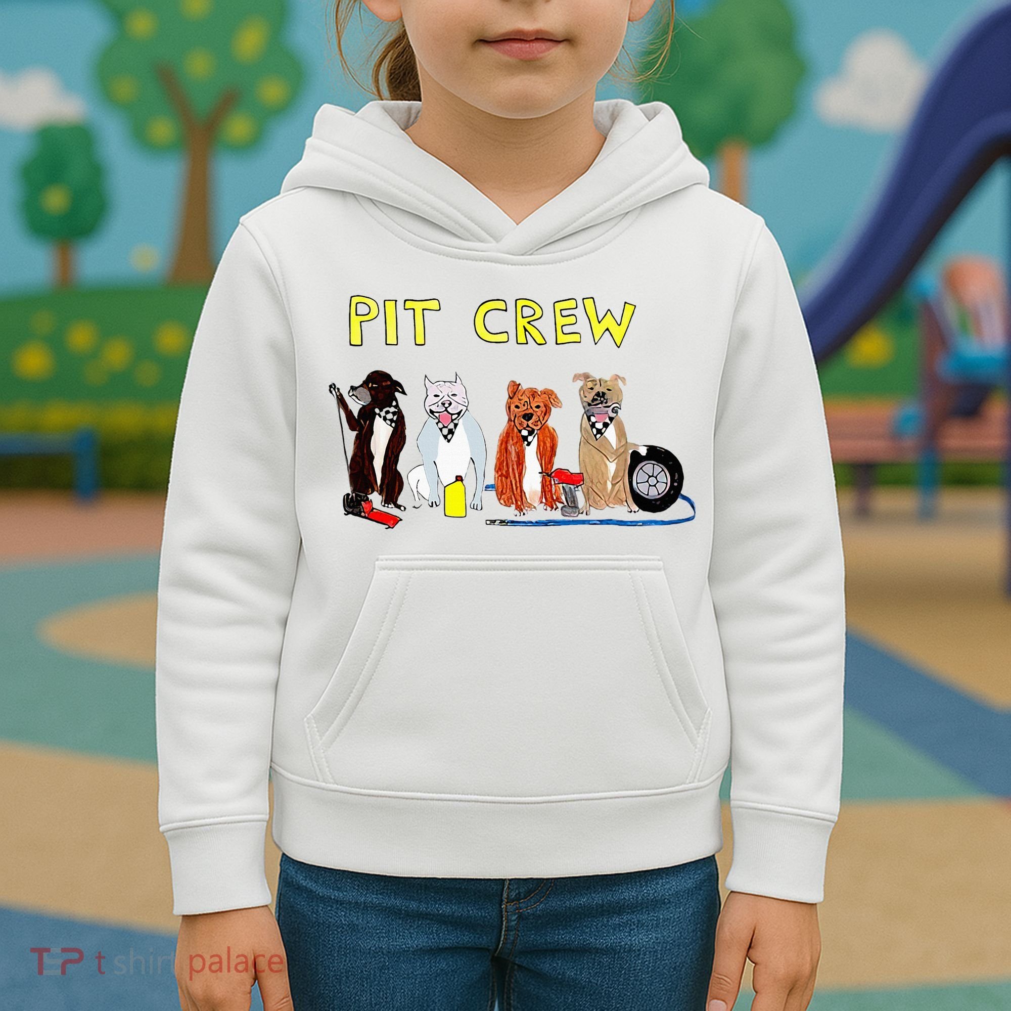 Pit Crew Dogs Funny For Women Kids Hoodie