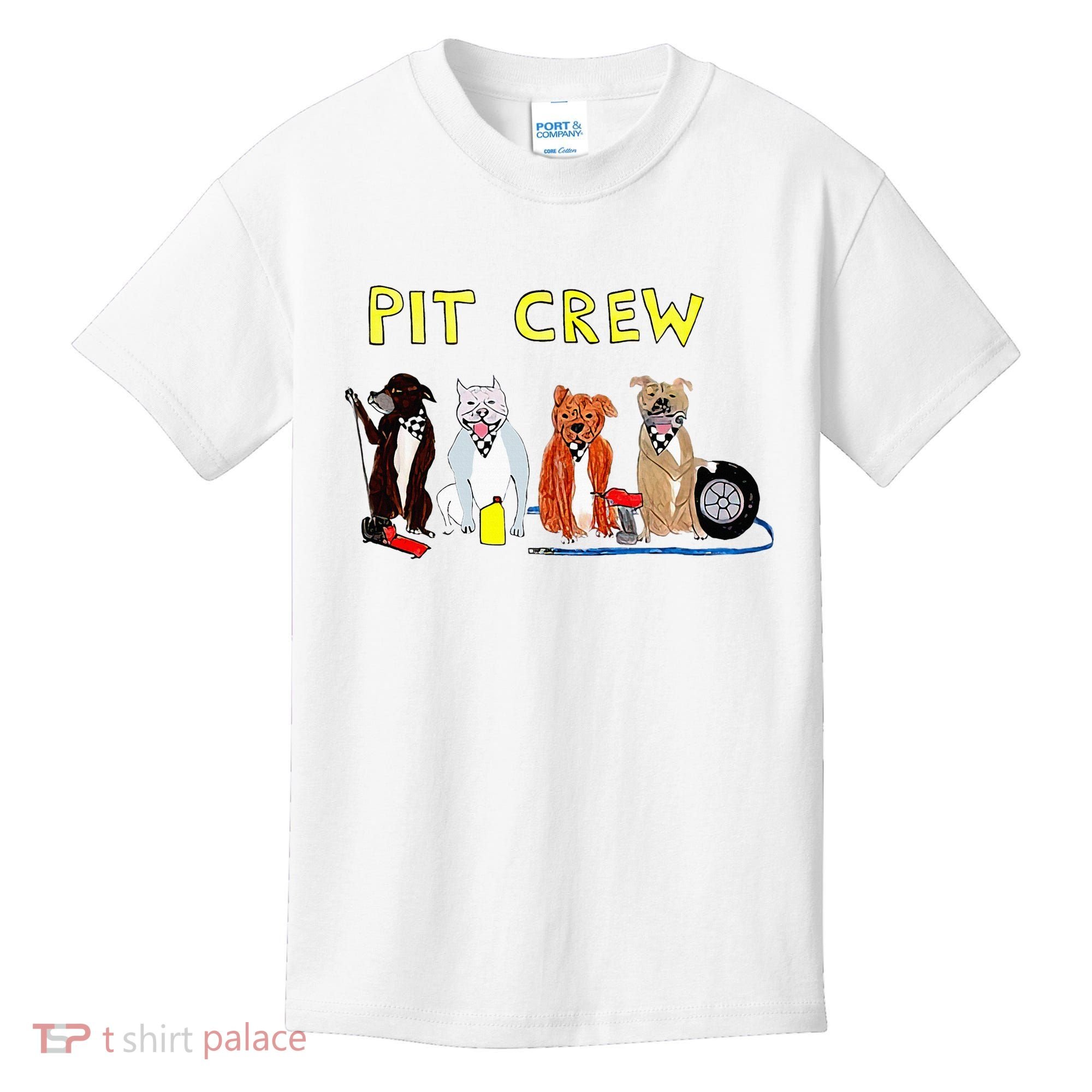 Pit Crew Dogs Funny For Women Kids T-Shirt