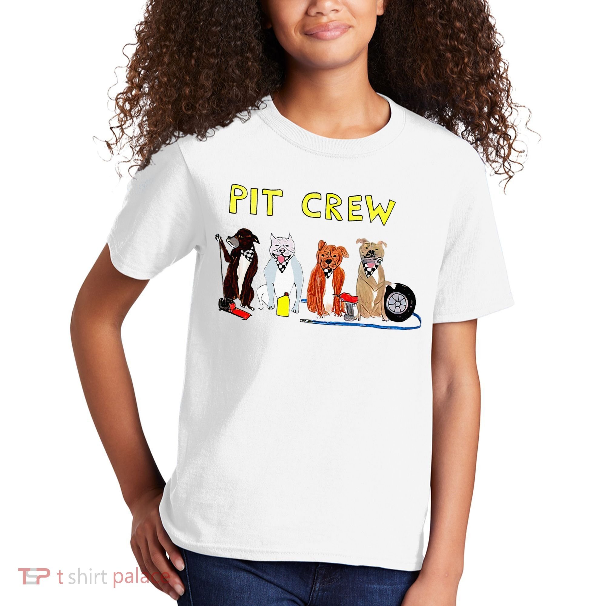 Pit Crew Dogs Funny For Women Kids T-Shirt