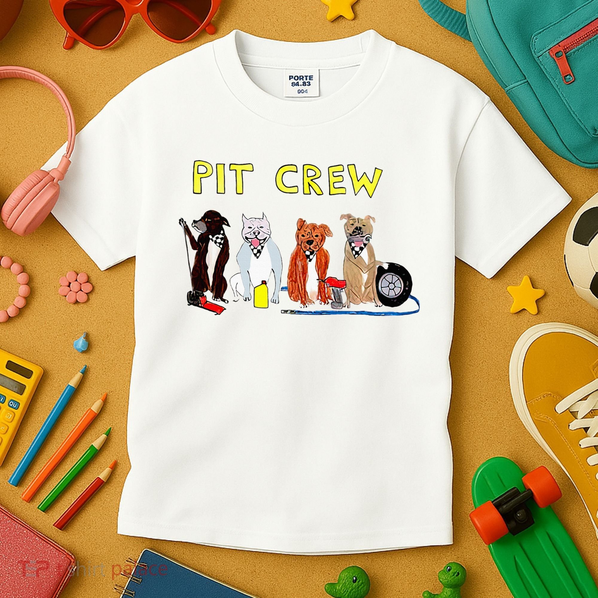 Pit Crew Dogs Funny For Women Kids T-Shirt