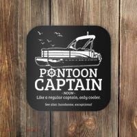 Pontoon Captain Definition Funny Pontoon Boat Boating Gift Coaster thumb 0